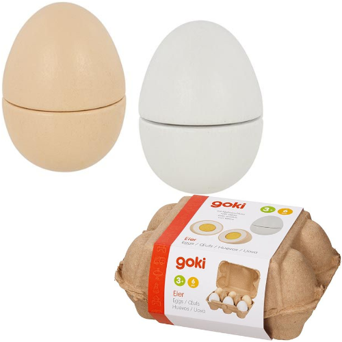GOKI æggebakke med 6 æg med velcro