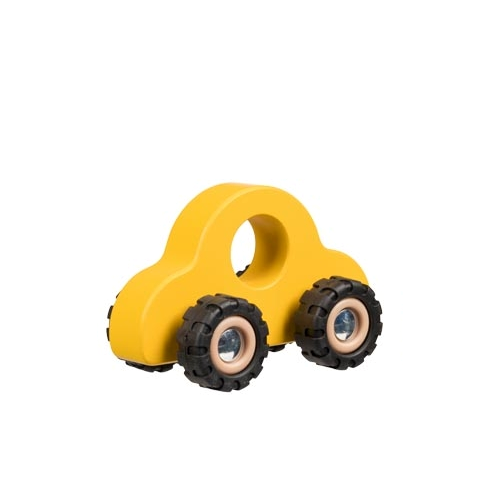Billede af GOKI håndbil med gummihjul gul