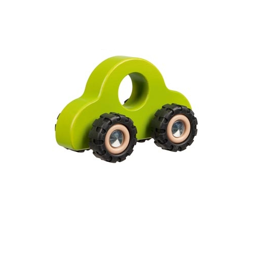 Se GOKI håndbil med gummihjul grøn hos smaaspirevipper.dk