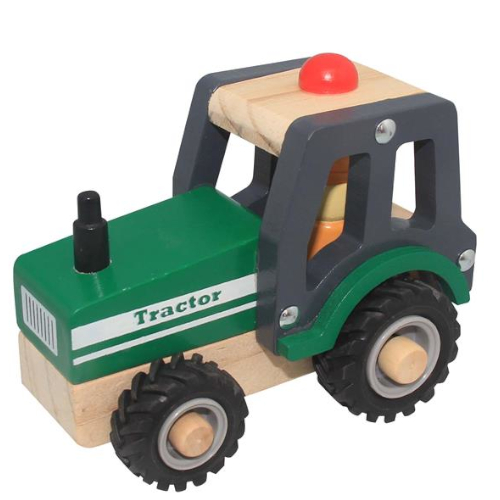 Magni traktor med gummihjul grøn