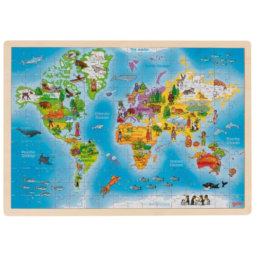 GOKI puslespil verdenskort - 192 brikker